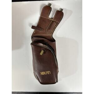 Vintage Kolpin Brown Leather Archery Quiver Pouch Bag W/ Glove And A Few Extras